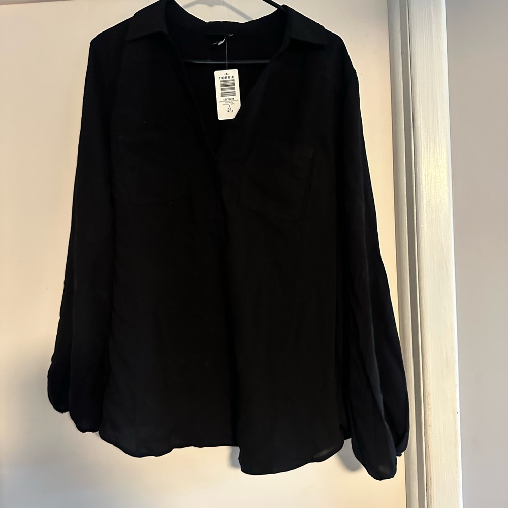 Torrid Black Long Sleeve Blouse 1 (14/16)